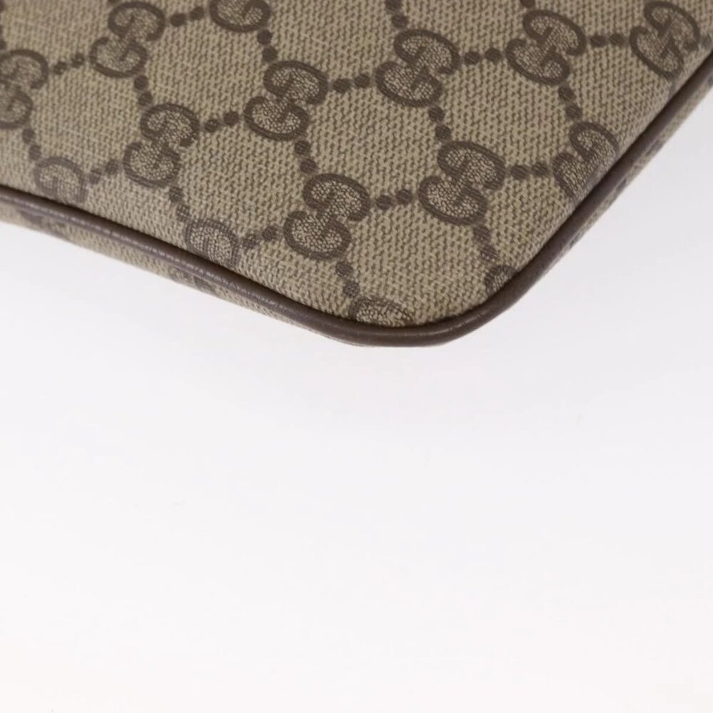 GUCCI GG Supreme Web Sherry Line Bag PVC Beige Gold 904 02 047 Auth ka922 - Picture 12 of 16